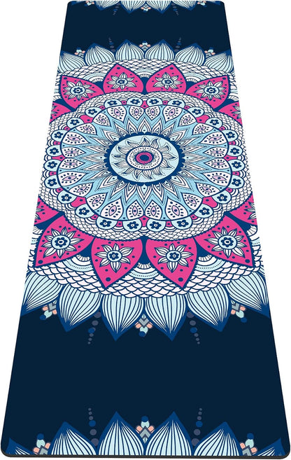 nuveti Yoga Mat Print Extra Thick TPE Non Slip Fitness Exercise Mat with Carrying Bag,72"x24" Extra Thick 6MM Exercise & Workout Mat for Yoga, Pilates Fitness and Floor Exercises - Colors A