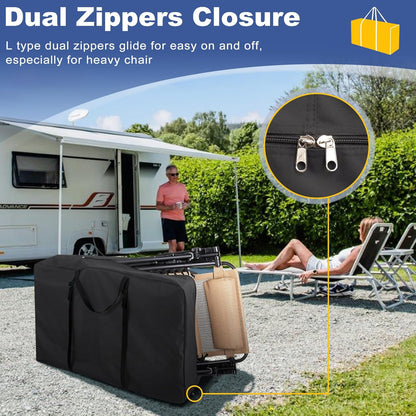 Explore Land Heavy Duty Chair Storage Bag for Folding Longue Zero Gravity Light Weight Transport Folding Rollator Walker (Black)