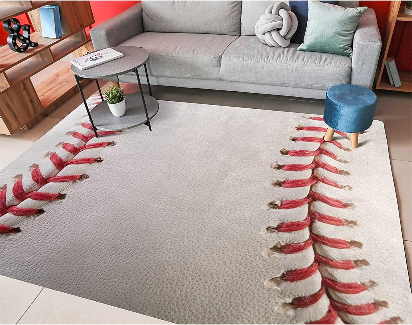 Sports Field Area Rug,5x7ft, Soccer Field Chalked Blackboard Football Stadium Board Painted Non-Slip Soft Carpet Floor Mat Indoor Living Room Bedroom Rugs Yoga Mat Home Decor