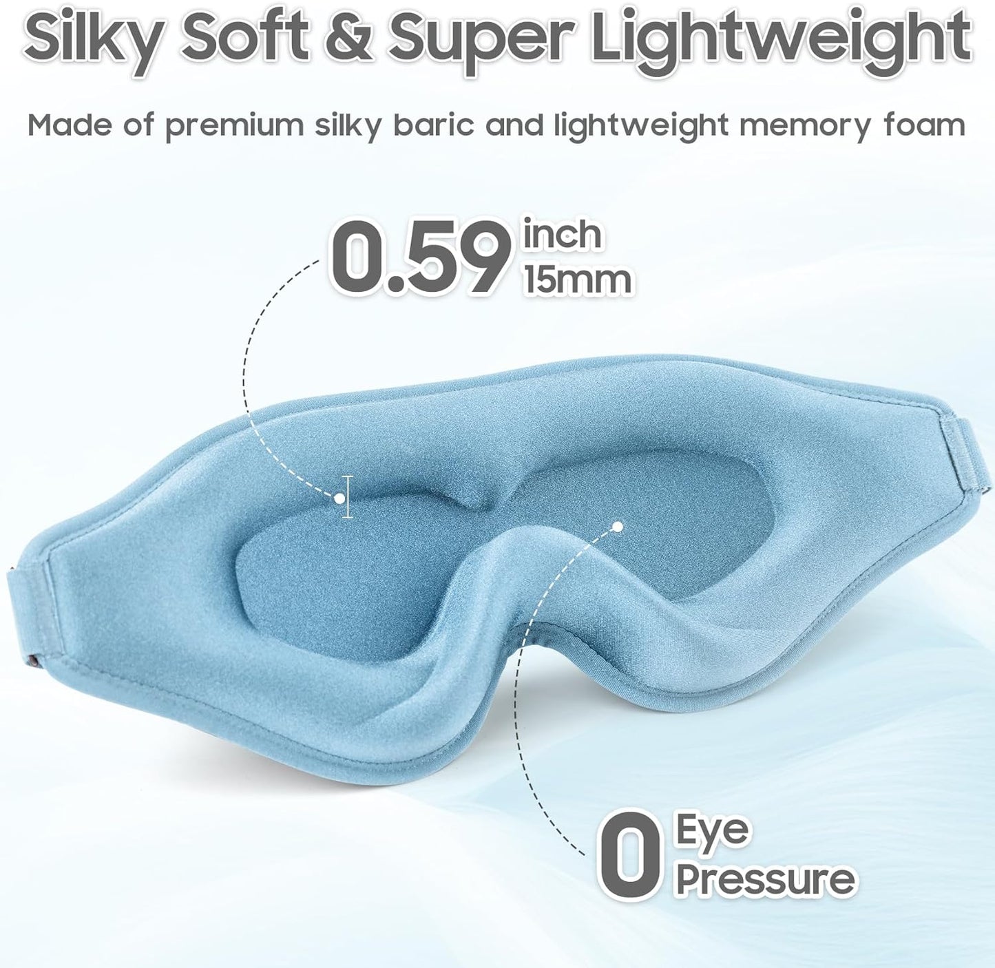 Sleep Mask - Total Blackout 3D Sleeping Mask, Super Lightweight & Silky Soft Eye Mask for Sleeping, Fully Adjustable Fit for Home, Office, Traveling, Meditation, Yoga, Pink, Mothers Day Gifts