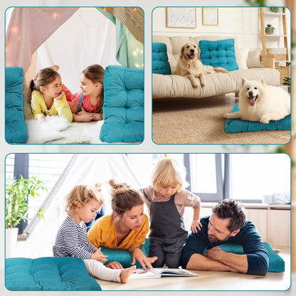 Jerify Floor Pillow Cushions Large Round Square Large Meditation Floor Pillow for Classroom Adult Meditation Picnic Party Seating Learning Daycare School(Square,Mixed Colors,4 Pcs)