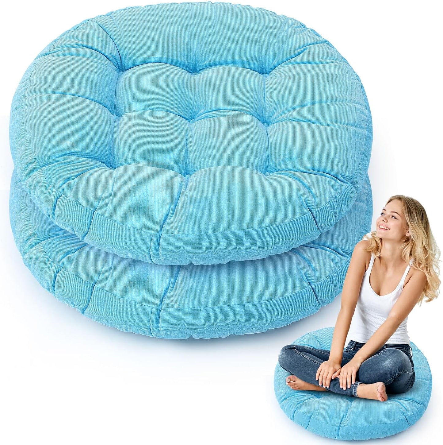 Jerify Floor Pillow Cushions Large Round Square Large Meditation Floor Pillow for Classroom Adult Meditation Picnic Party Seating Learning Daycare School(Square,Mixed Colors,4 Pcs)