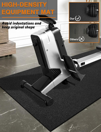 Treadmill Mat,70"x32",6mm Thickness Foldable Exercise Equipment Mat for Carpet Hardwood Floors, Compatible with Walking Pad,Spin Bike,Elliptical Trainer,Rowing Machine