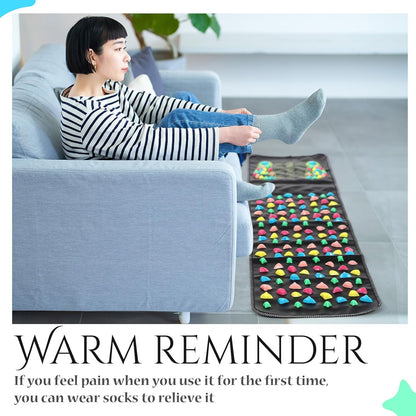 BBTO Foot Massage Mat Reflexology Walk Stone Road for Acupressure Foot Massage Acupoint Mat for Long Sitting Elderly Students and Office Workers(55.12 x 13.78 Inches)