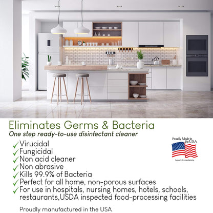 In-Cide Hospital Grade Disinfectant Spray - EPA Registered Cleaner Kills 99.9% MRSA, H1N1 - Home Office Clinic - Fresh Scent - 1 Gallon + 32oz Bundle