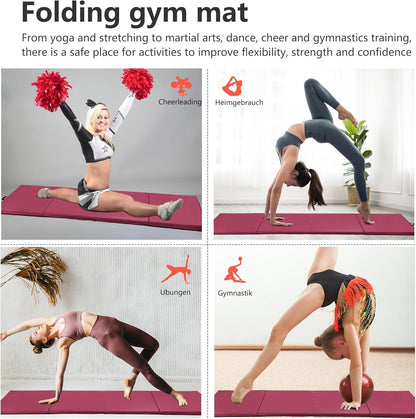 Yoga Mat Thick 2 Inch Workout Flooring for Home Gym - Exercise, Gymnastics, Tumbling, Pilates, Dance Equipment - Foldable Foam Play Mat for Kids and Adults