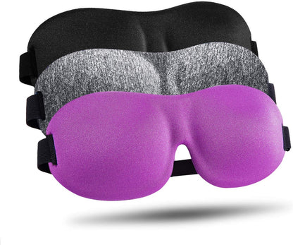LKY DIGITAL Sleep Mask for Side Sleeper 3 Pack, Blackout 3D Eye Mask for Sleeping, Night Blindfold for Men Women