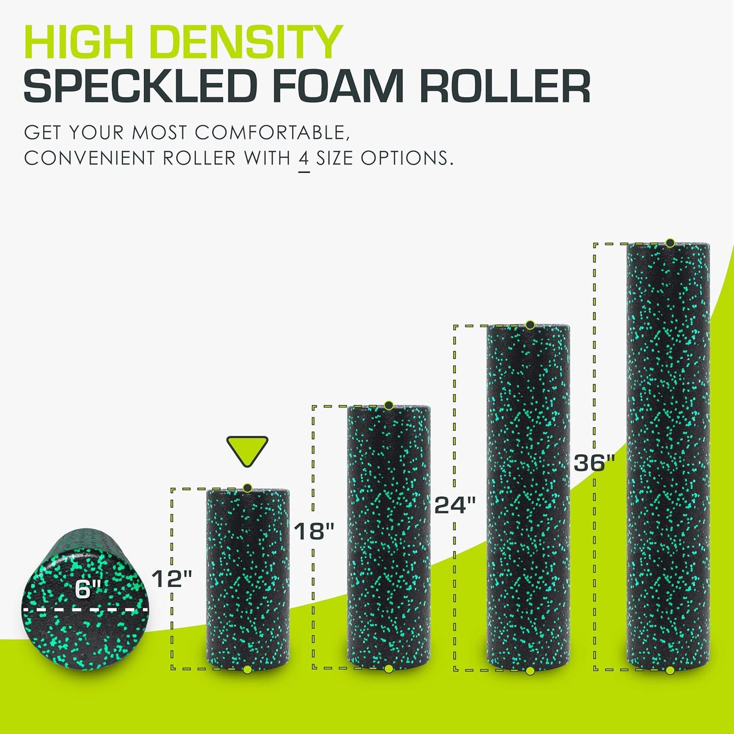ProsourceFit High Density Foam Rollers 12 - inches long, Firm Full Body Athletic Massage Tool for Back Stretching, Yoga, Pilates, Post Workout Muscle Recuperation, Black