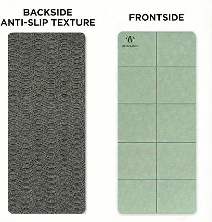 Foldable Yoga Mat 10 mm Thick Extra Wide 72"x28", Non Slip Travel Exercise Pad, TPE Compact Folding Pilates Floor Cushion for Home Gym & Nap, Mint Green
