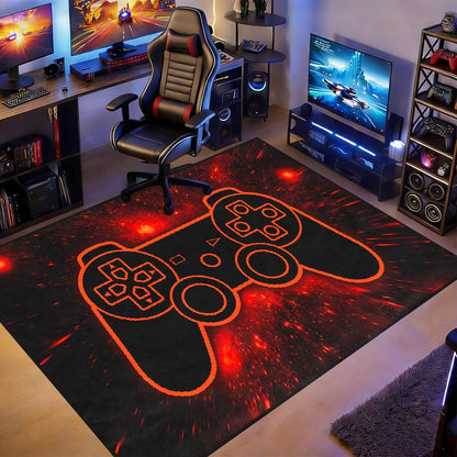 Game Controller Rugs for Bedroom Boys Living Room Gamer Gamepad Red Carpets Floor Mat Player Indoor Mats Gaming Art Design Home Decor Crystal Doormat Yoga Mats 3'x5'