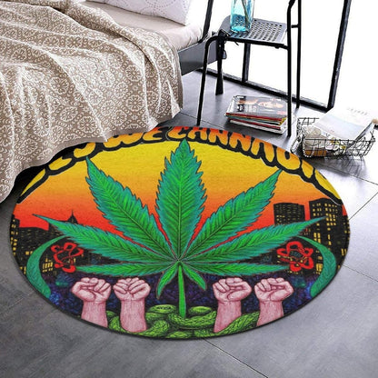 Machine Washable Modern Round Area Rug, Room Sofa Yoga Soft Round Carpet, Home Decor Non Slip Kitchen Office Circle Rug Union Jack Flag UK Mandala Art, 60inch