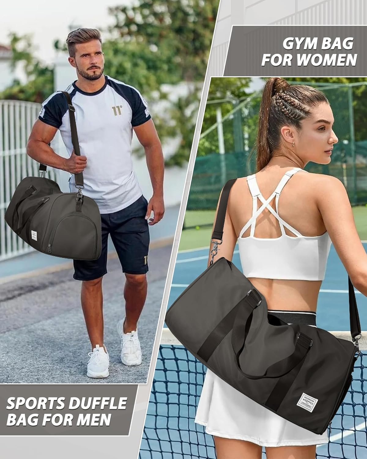 Gym Bag Womens Mens with Shoes Compartment and Wet Pocket Travel Duffel Bag for Women for Plane Sport Gym Tote Bags Swimming Yoga Waterproof Weekend Overnight Carry on Bag Hospital Holdalls - Colors B
