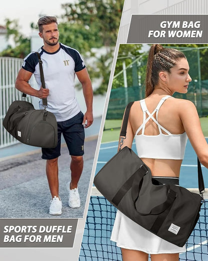 Gym Bag Womens Mens with Shoes Compartment and Wet Pocket Travel Duffel Bag for Women for Plane Sport Gym Tote Bags Swimming Yoga Waterproof Weekend Overnight Carry on Bag Hospital Holdalls - Colors B
