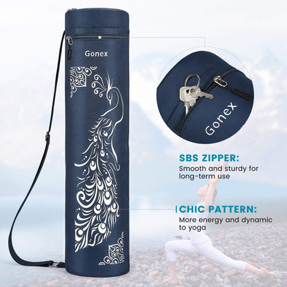 Gonex Yoga Mat Bag, Yoga Mat Carrier Full-Zip Exercise Yoga Mat Carry Bag for Women Men with 2 Multi-Functional Storage Cargo Pockets Extra Wide Adjustable Shoulder Strap