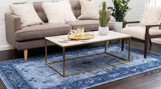 Unique Loom La Jolla Collection Farmhouse, Contemporary, Botanical, Traditional, Vintage Area Rug (5' 0 x 8' 0 Rectangular, Violet/Dark Purple) - Colors A