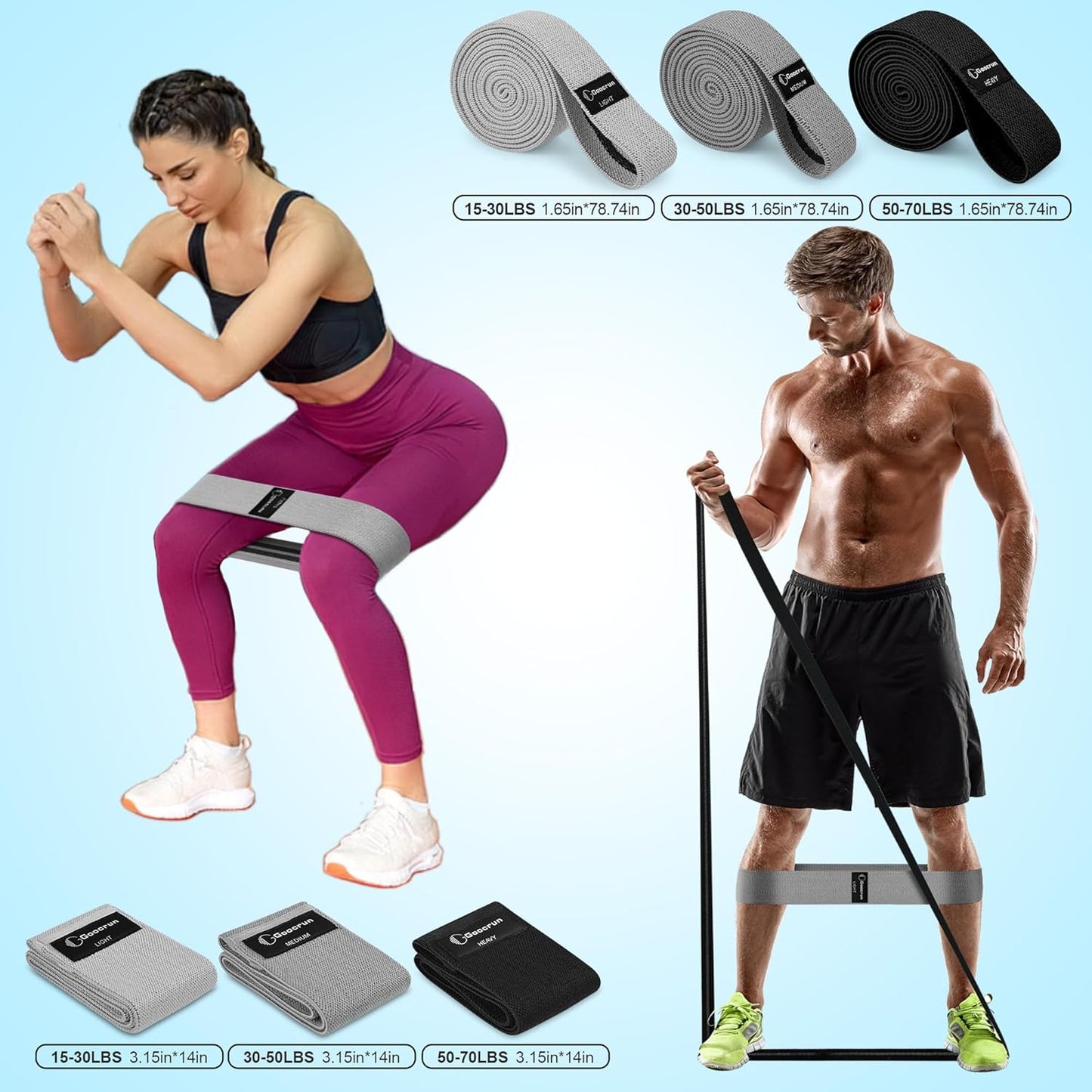 Goocrun Pilates Ring Set Exercise Equipment, with Exercise Resistance Bands Set, Pilates Ball, Sliding Disks. Portable Home Gym - with Fitness Guide Poster