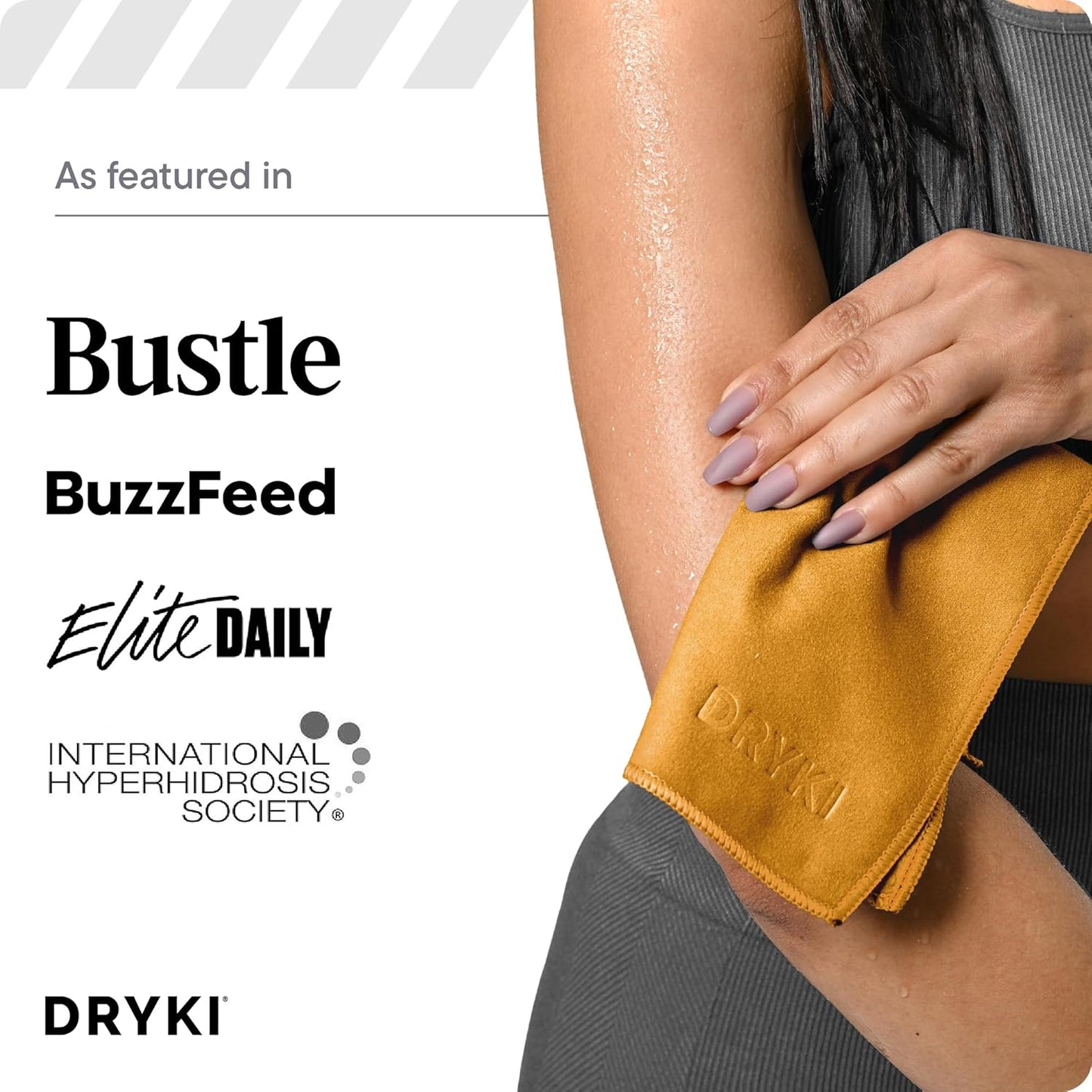DRYKI Pocket-Sized Sweat Towels - The Original Sweat Absorbing Handkerchiefs - Quick-Dry Microfiber Sweat Rags for Face, Hands, & Body - Men & Women - Gym, Sports, and Work (Blue: 5 Pack)