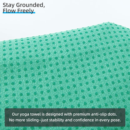 YESLIFE Non-Slip Extra Thick Hot Yoga Towel with One Sweat Towel, Microfiber Sweat Absorbent Yoga Mat Towel with Grip Dot, Pilates Mat, 72" x 24", Light Blue