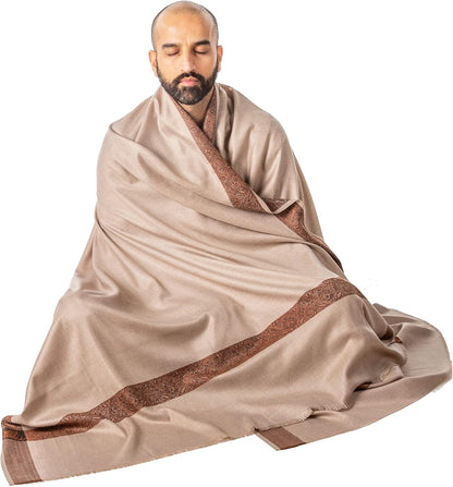 Soft Premium Wool Blend Meditation Shawl - Large Unisex Prayer Wrap, Oversize Scarf & Versatile Blanket