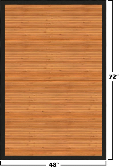 Red Lantern Bamboo Rug - Little Leaf - 4' x 6'