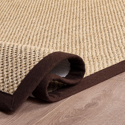 SAFAVIEH Area Rug 11x15 - Natural Fiber Collection - Large - Maize & Linen Color, Sisal, Woven Design with Border (NF141B) - Colors B