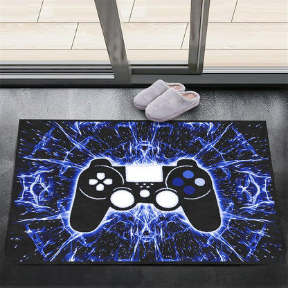 Video Game Rug - Gaming Themed Rug Gamepad Controller Area Rugs for Bedroom Gaming Carpet for Boys Game Carpet for Playrooms Bedroom Doormat Yoga Mats