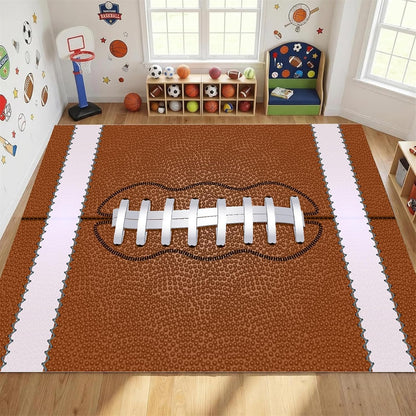 Sports Field Area Rug,5x7ft, Soccer Field Chalked Blackboard Football Stadium Board Painted Non-Slip Soft Carpet Floor Mat Indoor Living Room Bedroom Rugs Yoga Mat Home Decor