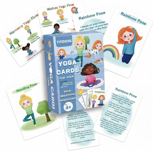 Yoga Cards for Kids - 75 Yoga Meditation Mindfulness Cards for Beginners, Mindful Sensory Play Activities, Exercise Flashcards, Self Regulation Classroom Therapy Suppliesv Autism Special Needs
