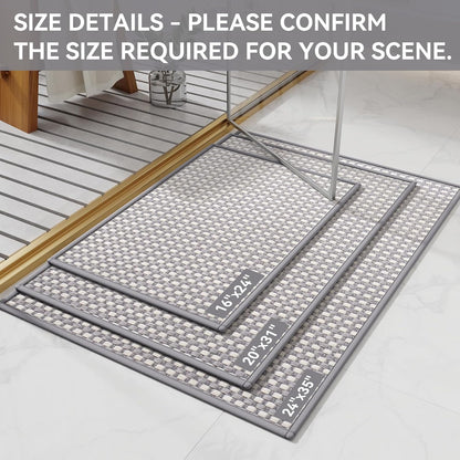 YDKGL Non Slip Long Bath Mat Bathroom Runner, Rubber Backing Ultra Thin Bathroom Rugs Fit Under Door Quick Dry Super Absorbent Washable Bath Rug Shower Mat for Bathtub Sink Floor, Dark Gray 17"x47"