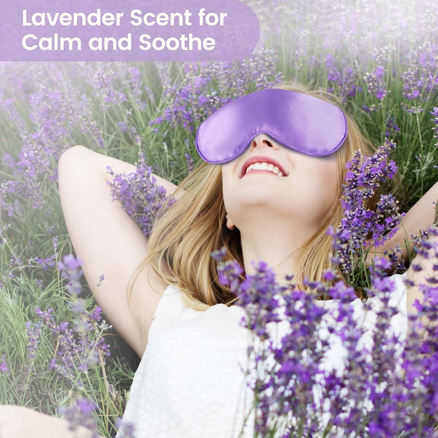 SuzziPad Yoga Eye Pillows for Relaxation with Aromatherapy, Weighted Eye mask for Sleeping, Hot & Cold Therapy Compress for Dry Eyes, Meditation Gifts for Women, Purple, 6 Packs