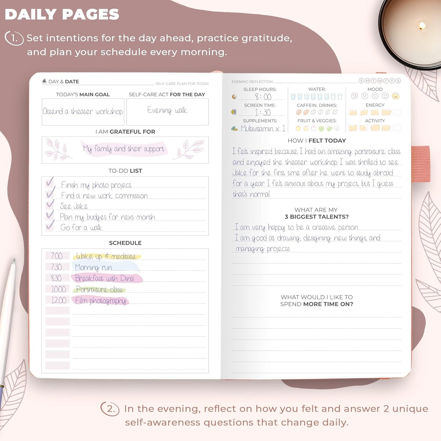 Clever Fox Self-Care Journal – Daily Reflection Notebook – Mental Health & Personal Development Planner, Meditation & Mood Log, A5 (Turquoise)