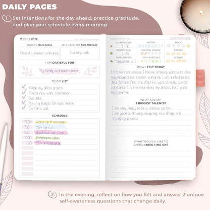Clever Fox Self-Care Journal – Daily Reflection Notebook – Mental Health & Personal Development Planner, Meditation & Mood Log, A5 (Turquoise)