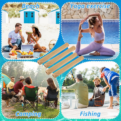 4 Packs Straw Beach Mat 20 * 70 inch Waterproof Non Slip Straw Mat Foldable Lightweight Picnic Mat for Camping Sunbathing Picnic Floor Yoga