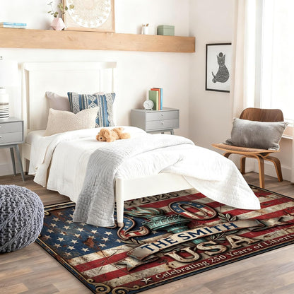 Personalized Family Name Initials Monogram Pink Rug, Shining Butterfly Printed Carpets for Girls Kids Butterfly Theme Living Room Indoor Bedroom Decor 5'×7' Soft Polyester Yoga Mat