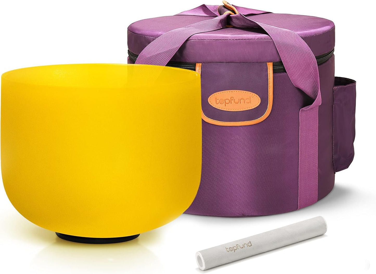 TOPFUND Pink Purple F Note Crystal Singing Bowl Heart Chakra 8 inch with Suede Mallet