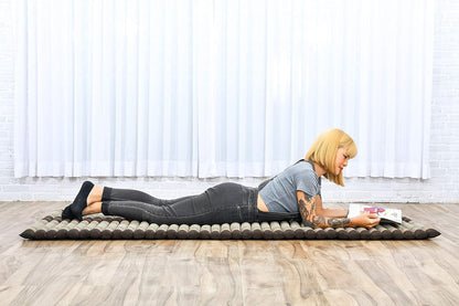 Leewadee - Kapok Roll Mat – Handcrafted Folding Sleep & Relaxation Mattress from Thailand, Ideal as Guest Bed, Camping Mat, Yoga Mat or Traditional Futon, 75 x 39 inches, Anthracite