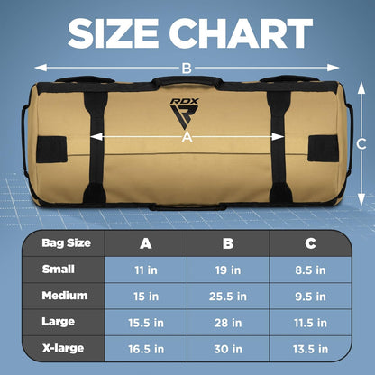 RDX Sandbag for Fitness Weights Training, Unfilled Power Bags with Handles, 5-200 LBs Adjustable Weighted Slam Bag for Strength Powerlifting Running Heavy Workout Home Gym Exercise, Sold AS UNFILLED