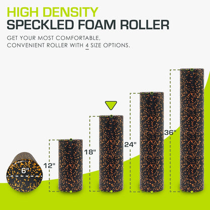 ProsourceFit High Density Foam Rollers 12 - inches long, Firm Full Body Athletic Massage Tool for Back Stretching, Yoga, Pilates, Post Workout Muscle Recuperation, Black