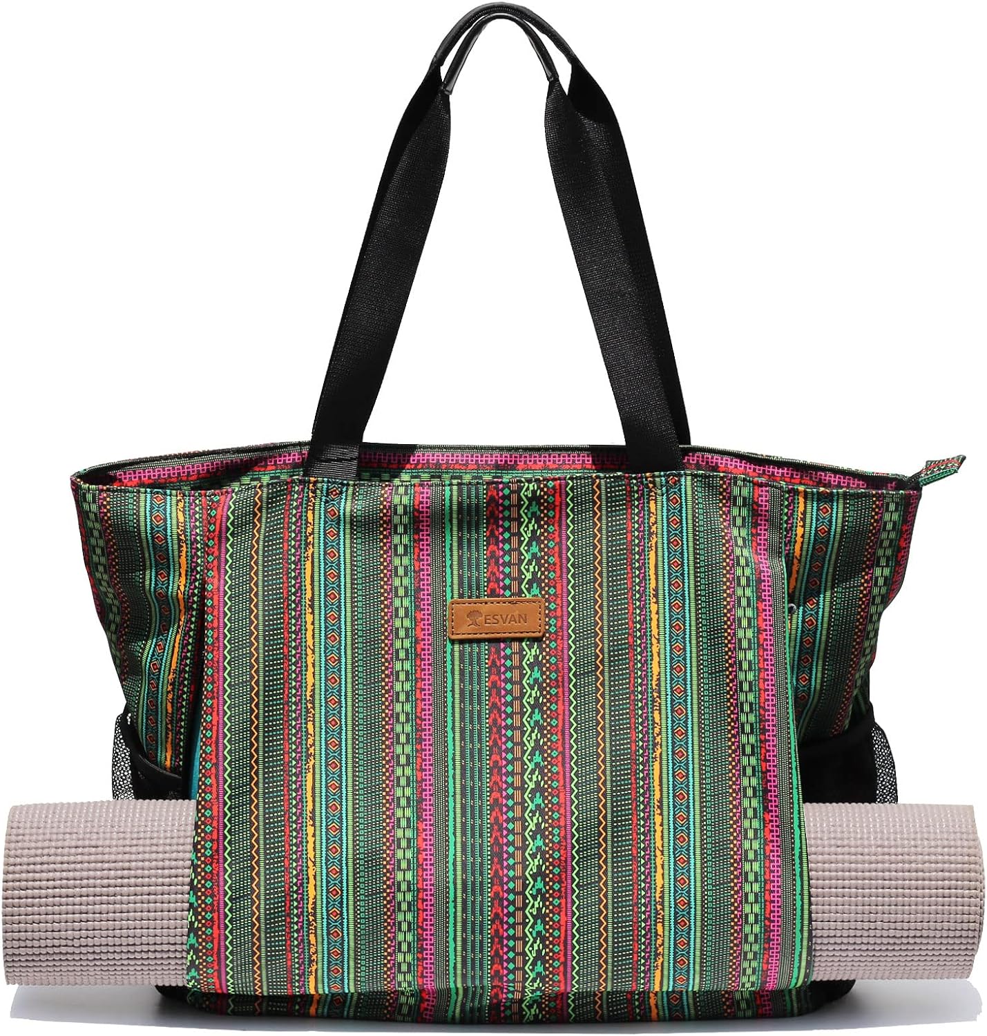 ESVAN Yoga Mat Bag Yoga Tote Carrier Shoulder Bag Carryall Tote for Office,Yoga,Pilates,Travel,Beach and Gym