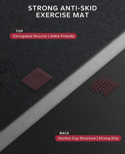 HAPBEAR Large Exercise Mat-7'x5'/6'x8'/6'x9'/6'x10'/6'x12'x8mm(1/3"),Non-Slip, Ultra Durable, Thick Workout Mat for Home Gym Flooring Cardio, Yoga for Fitness, High-Density, Shoes-Friendly