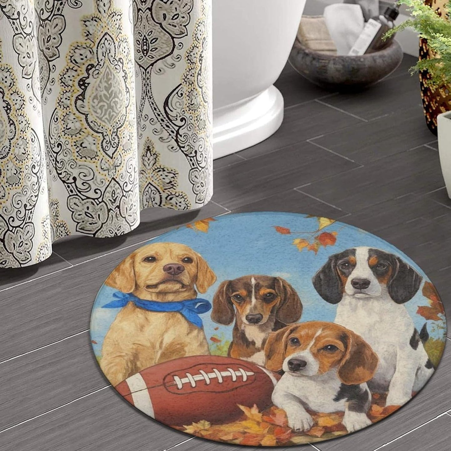 Room Sofa Yoga Soft Round Carpet, Home Decor Non Slip Kitchen Office Circle Rug, Machine Washable Modern Round Area Rug Beach Turtles, 60inch