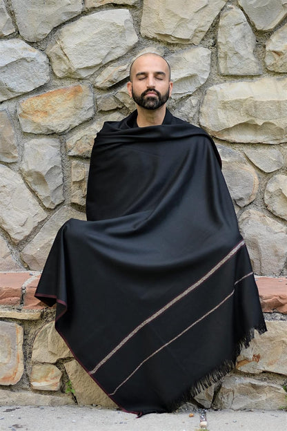 Versatile Premium Wool Blend Meditation Shawl - Large Unisex Prayer Wrap, Oversized Scarf & Yoga Blanket