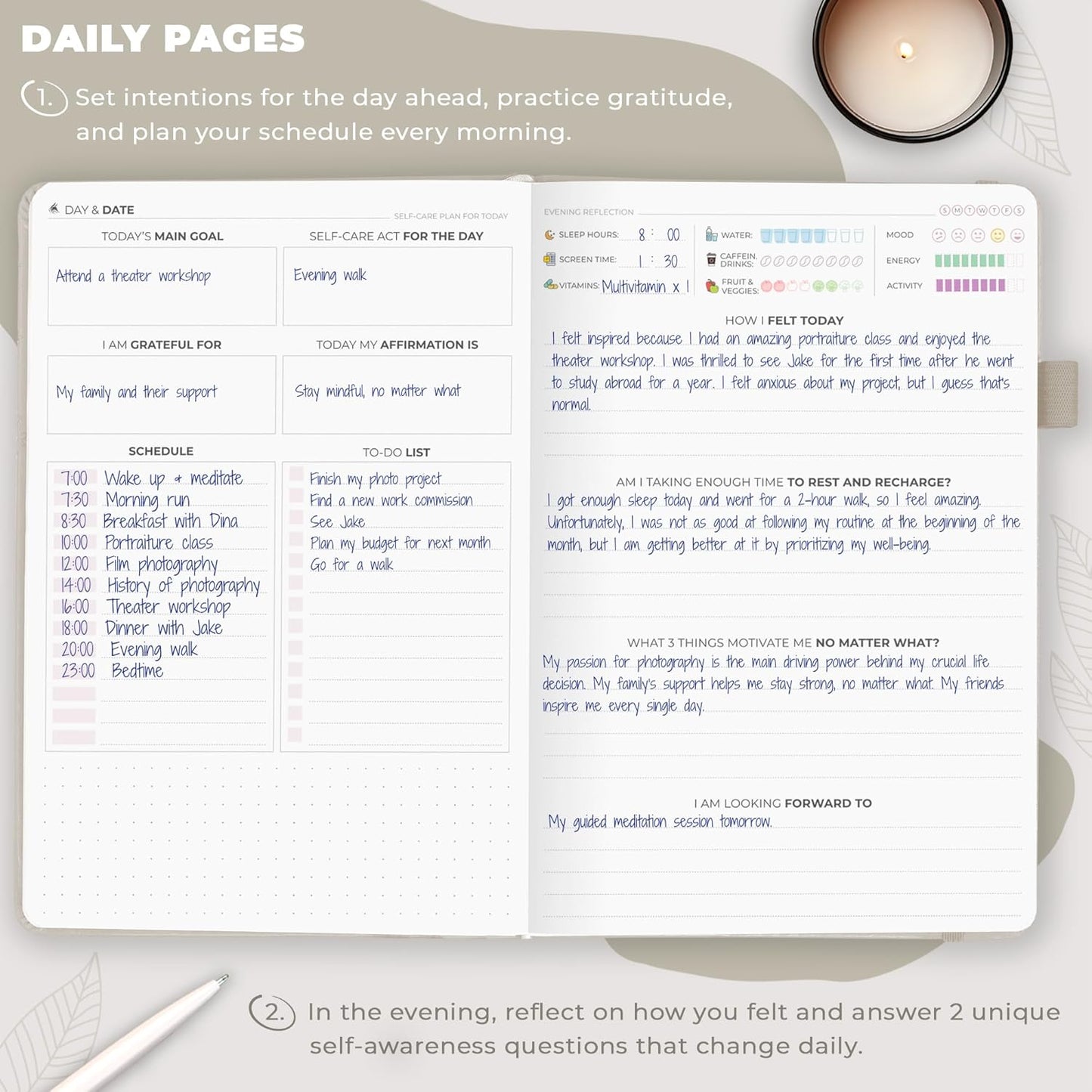 Clever Fox Self-Care Journal – Daily Reflection Notebook – Mental Health & Personal Development Planner, Meditation & Mood Log, A5 (Turquoise)