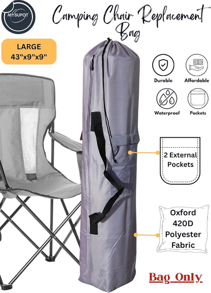 Replacement Bag for Folding Camping Chair, Portable Camp Chair, Hammock, Yoga Mat, Umbrella, Tents, Tripods, Fishing Poles - 420D Oxford Polyester Fabric