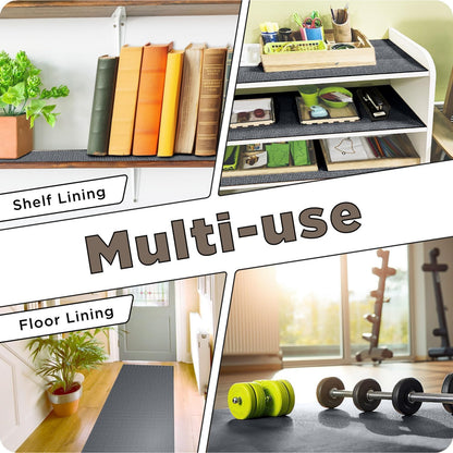 Slip-Resistant Floor Mat Roll & Yoga Mat – 25ft x 24" x 5mm – Cut-to-Fit Hallway Runner, Kitchen Mat, Drawer Liner, Shelf Liner, Bench Mat, Washable Pet Crate Pad, Cabinet Liner – Mocha