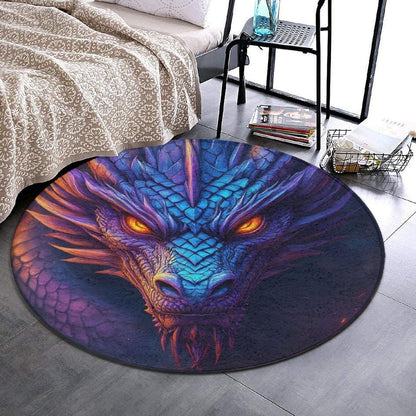 Large Home Decor Mat, Soft Round Yoga Carpet, Non Slip Machine Washable Home Office Circle Rug Gothic Witchy Sun Moon Mushroom Moth