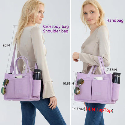 ZHMO Canvas Tote Bag for Women,Women's Bags Crossbody Bags Work Laptop Tote Bag Large Handbags Purse for Travel Nurse Teacher