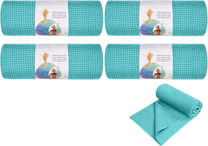 Hot Yoga Towel Non Slip- Microfiber Yoga Mat Towel for Hot Yoga, Pilates and Fitness 72" x 24", Sky Blue
