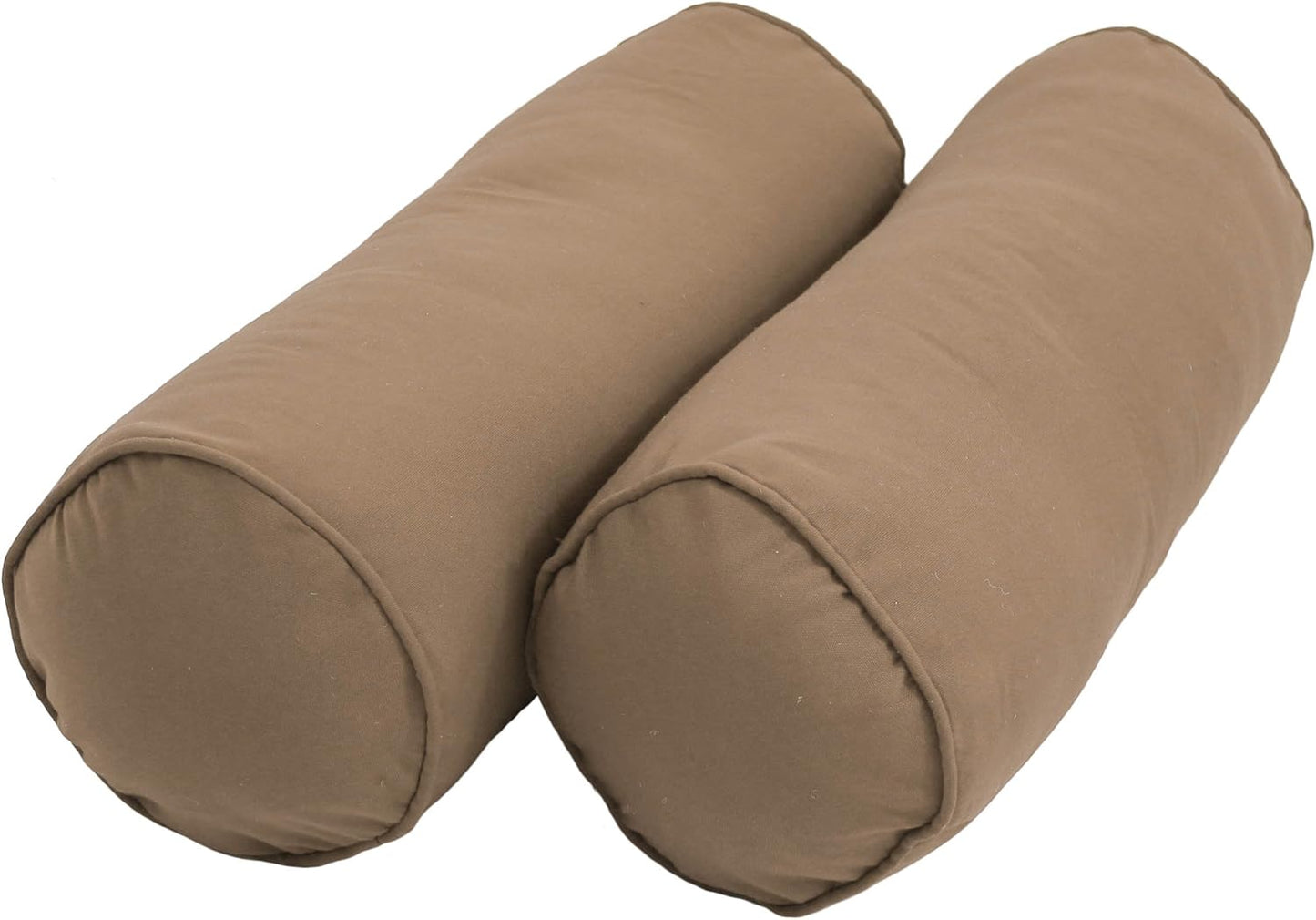 Blazing Needles Double-Corded Solid Twill Bolster Pillows with Inserts (Set of 2), 20" x 8", Burgundy
