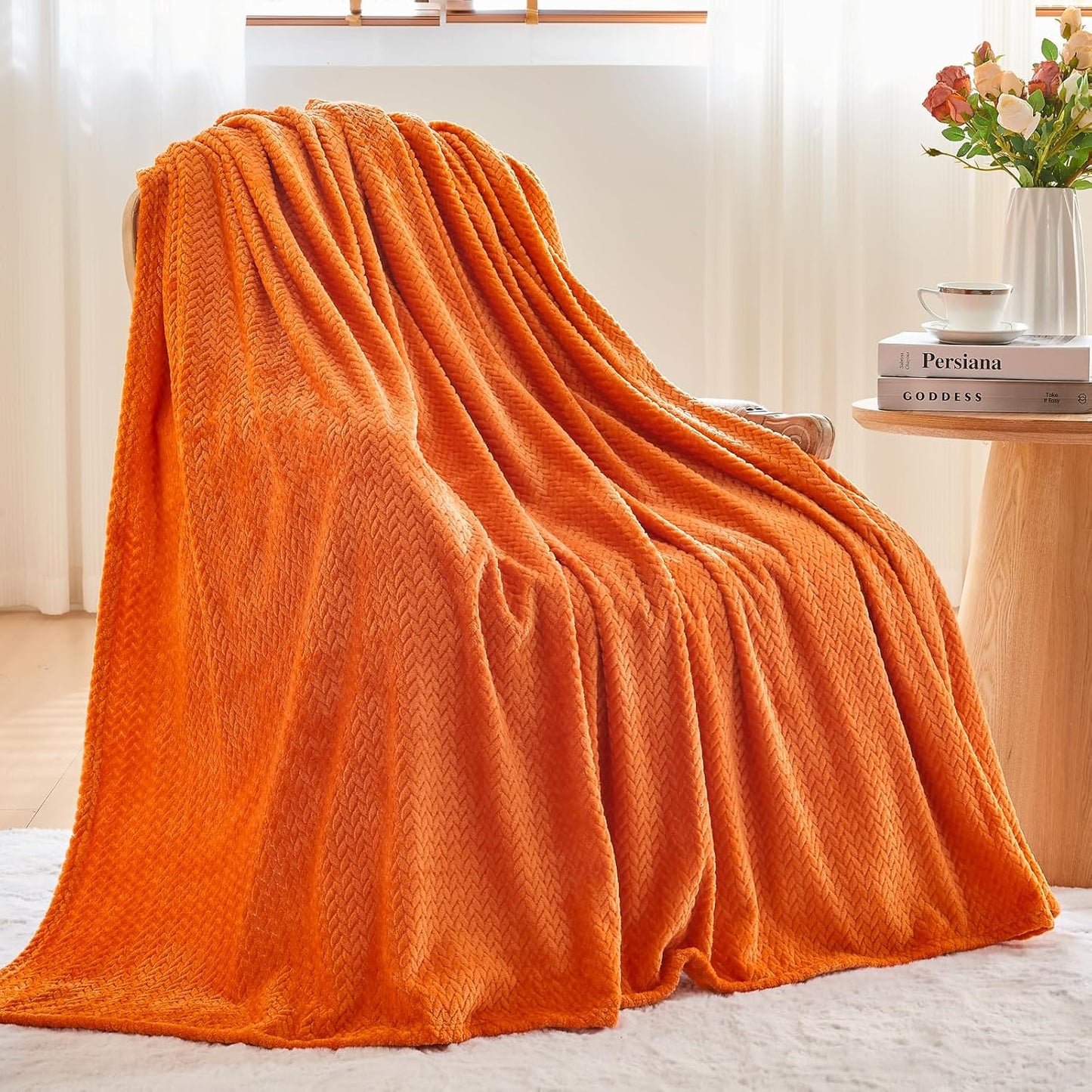NEWCOSPLAY Super Soft Throw Blanket Light Purple Premium Silky Flannel Fleece Leaves Pattern Lightweight Bed Blanket All Season Use (Light Purple, Throw(50"x60")) - Colors A